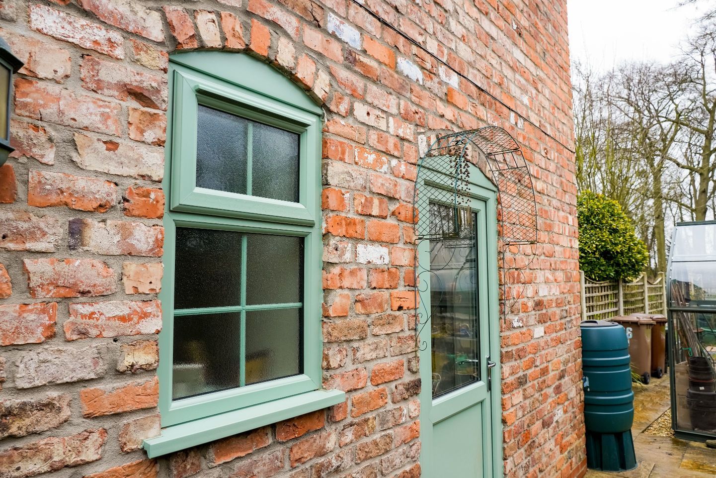 uPVC casement window and matching door installation