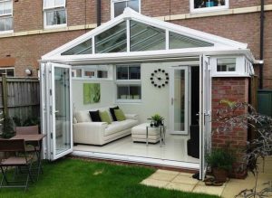 Edwardian-style conservatory, aerial roof view